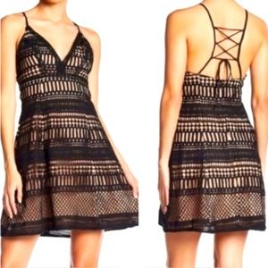 NWOT ASTR the Label Black Crochet Mini Dress